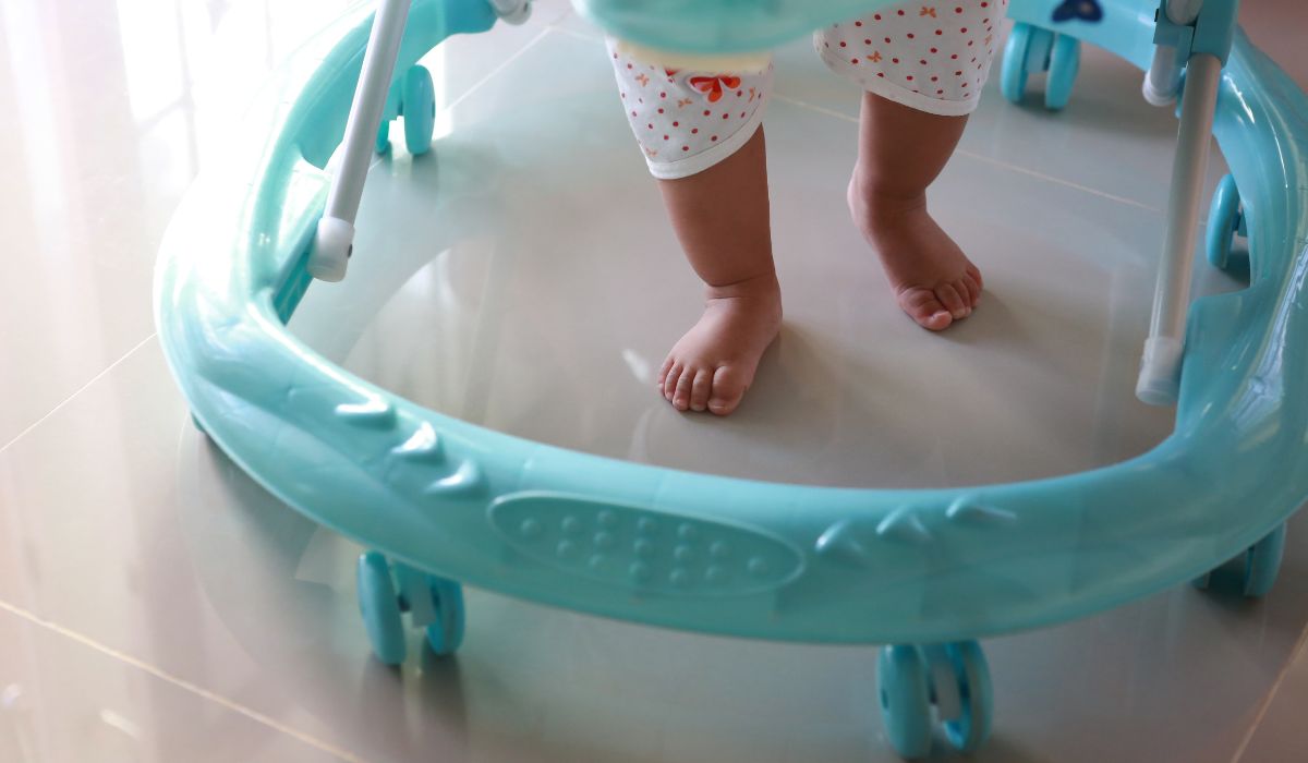 Baby using walker