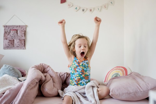 Toddler waking up in the morning