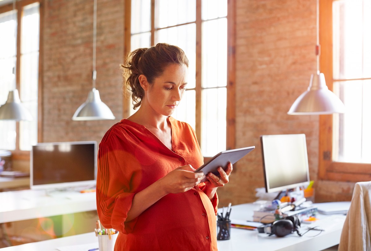 Pregnant woman at work