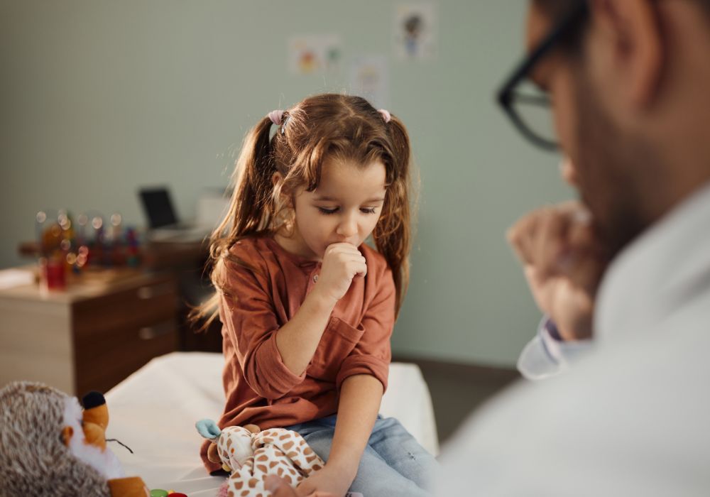 Sick child coughing