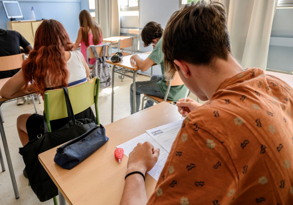 Teenager doing exam
