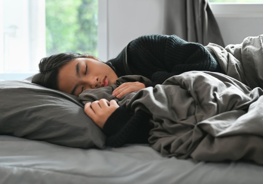Teenager sleeping