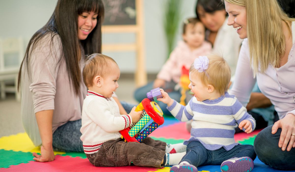 mums playing with babies
