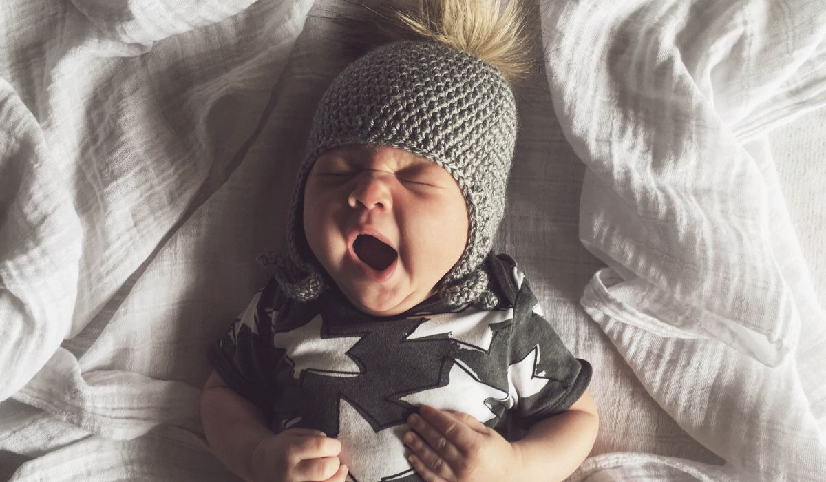 Baby yawning