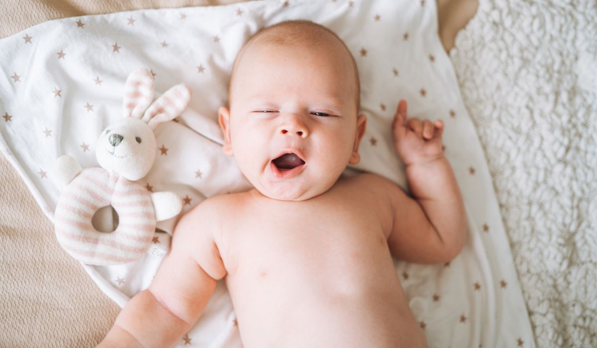 Baby yawning