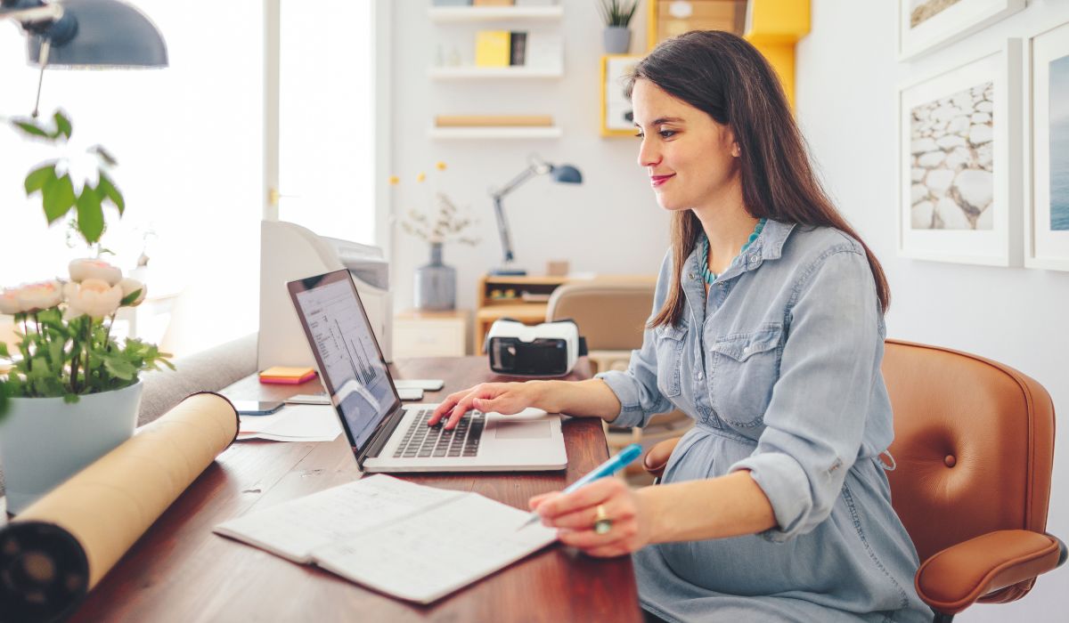 Pregnant woman at work
