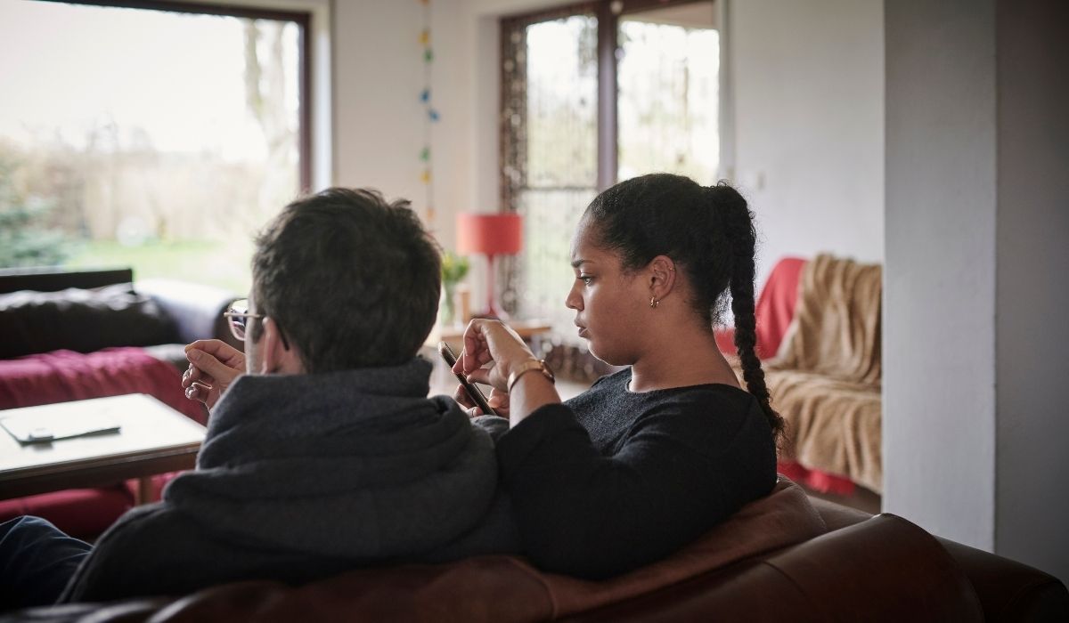 Couple on phone