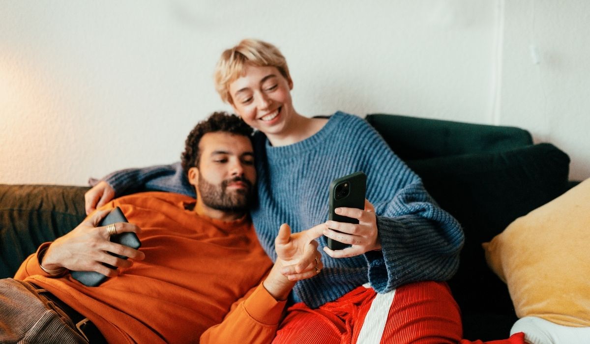 Couple on phone