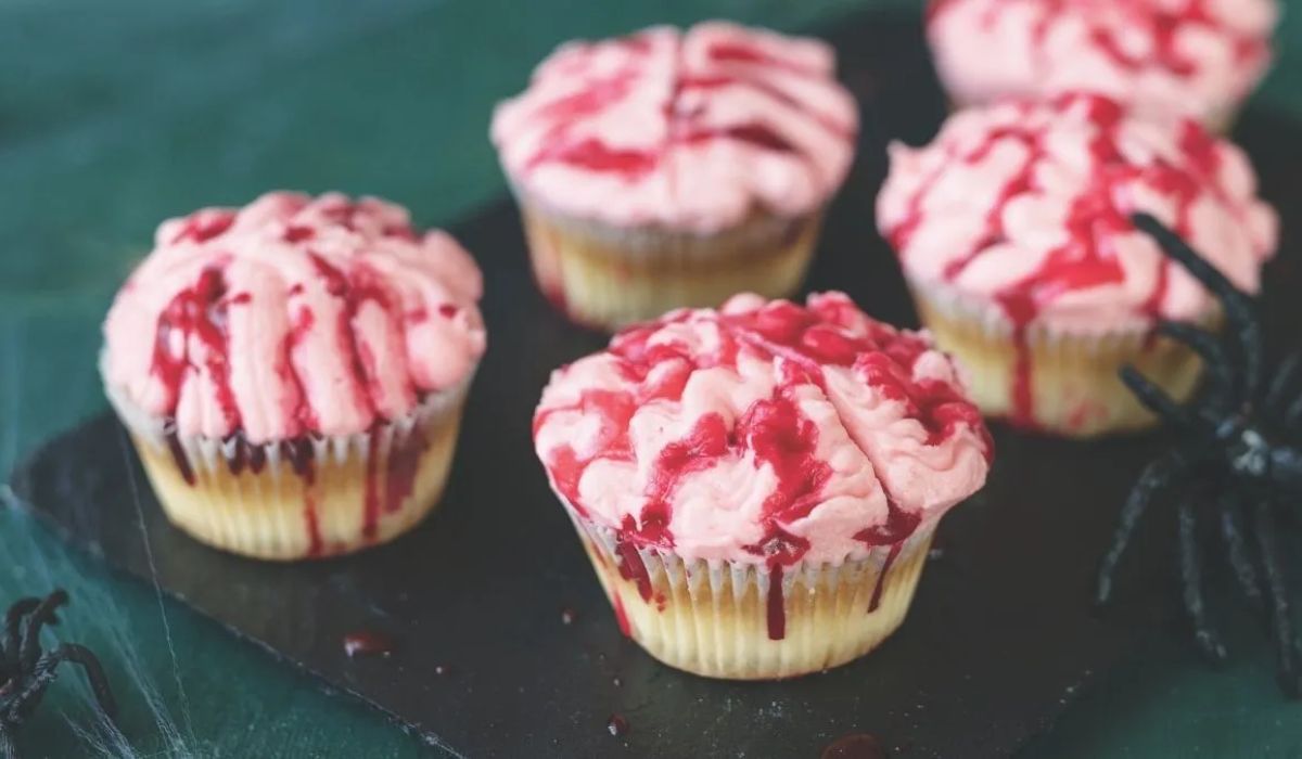 Zombie Brain Cupcakes