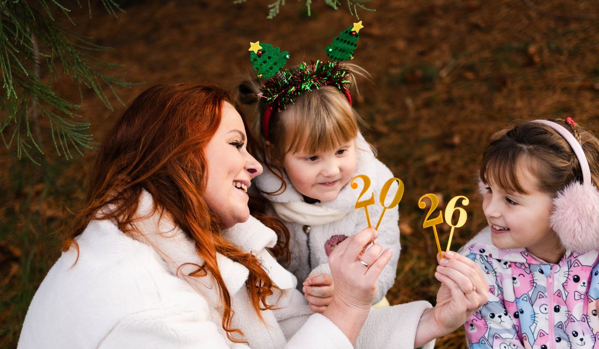 Family celebrating New Years
