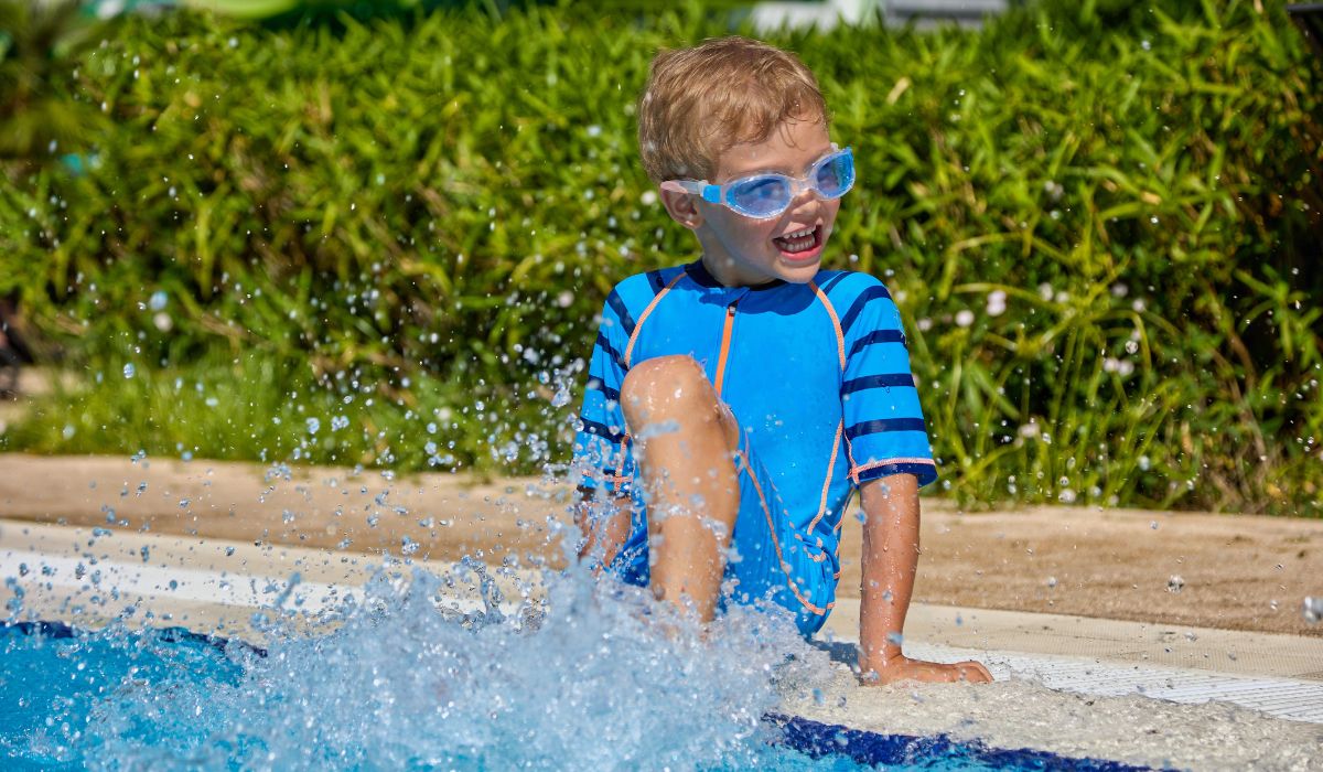 Little boy at pool