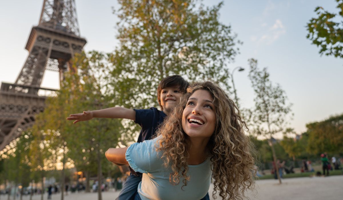 Mother and son Paris