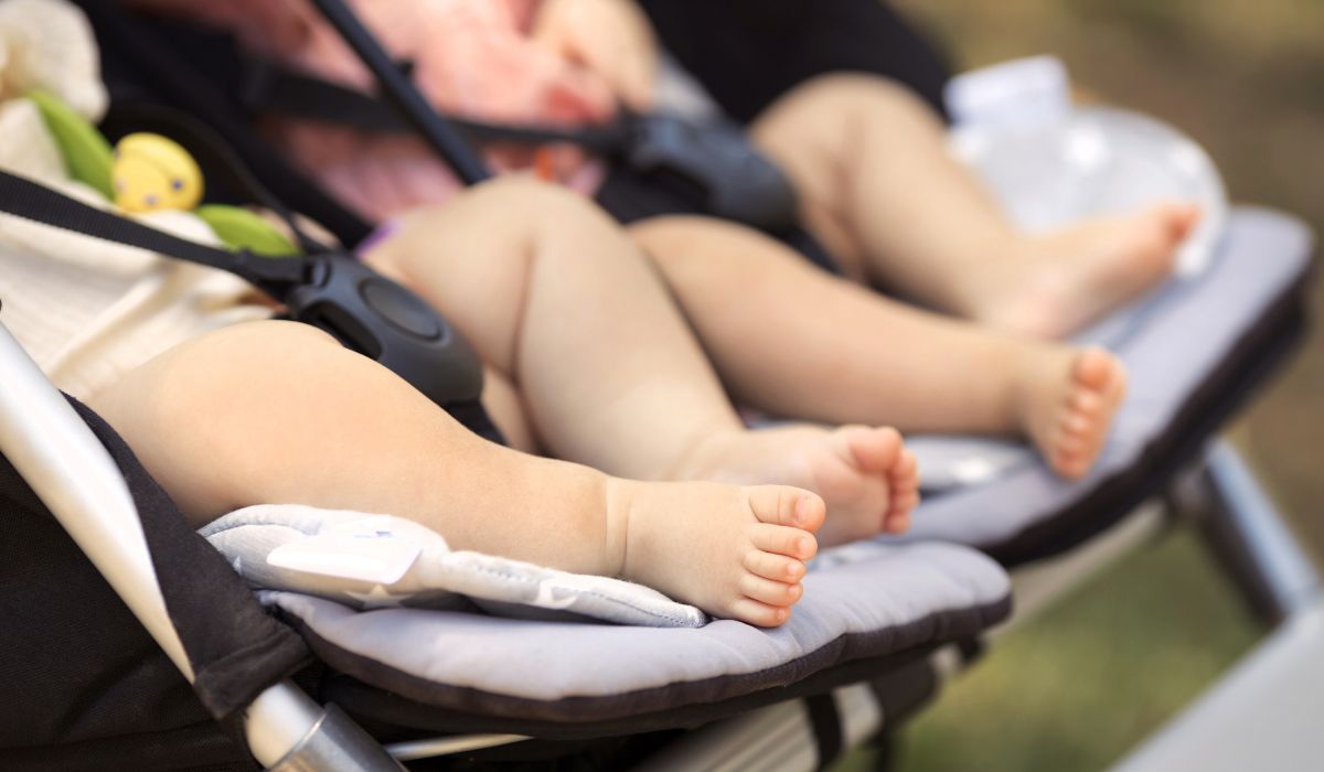 Twins in a pram
