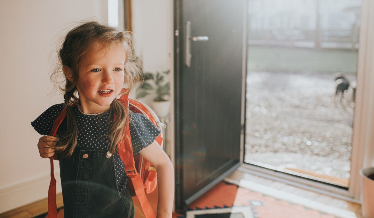 Little girl after school