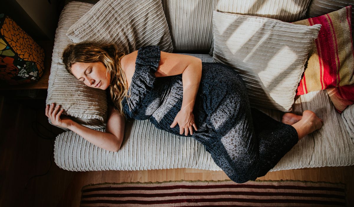 Pregnant woman sleeping