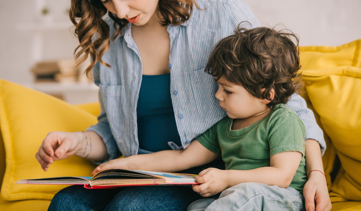 Mother reading to child (2)