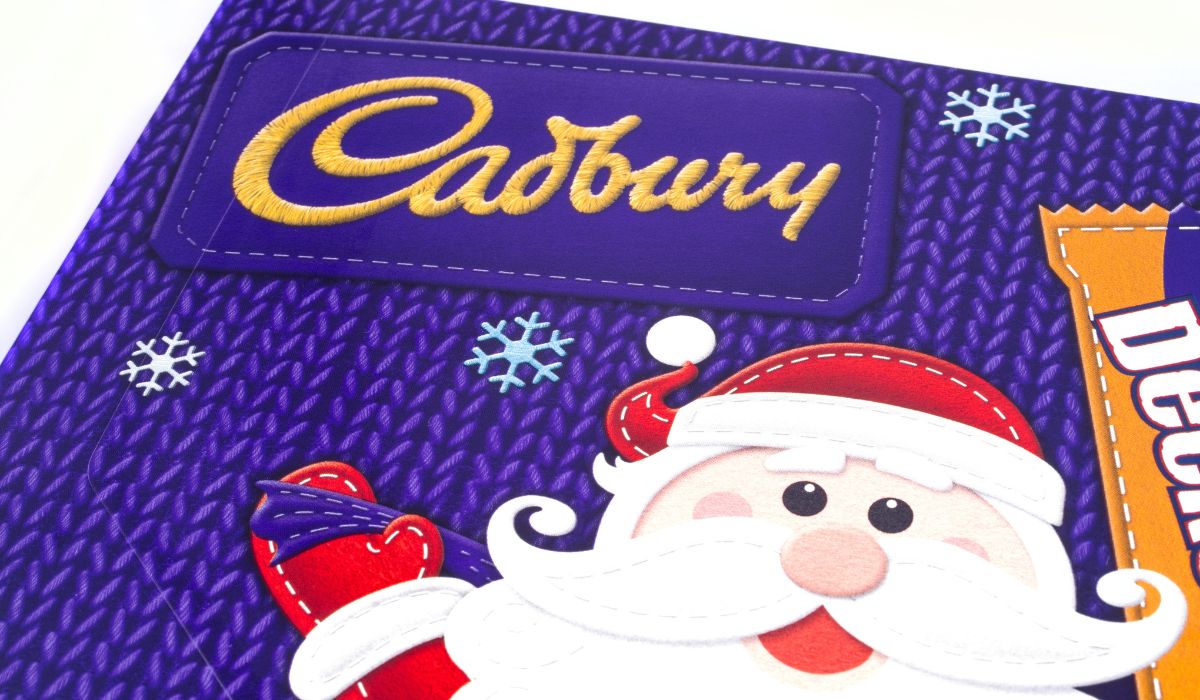 Close up of Cadbury selection box
