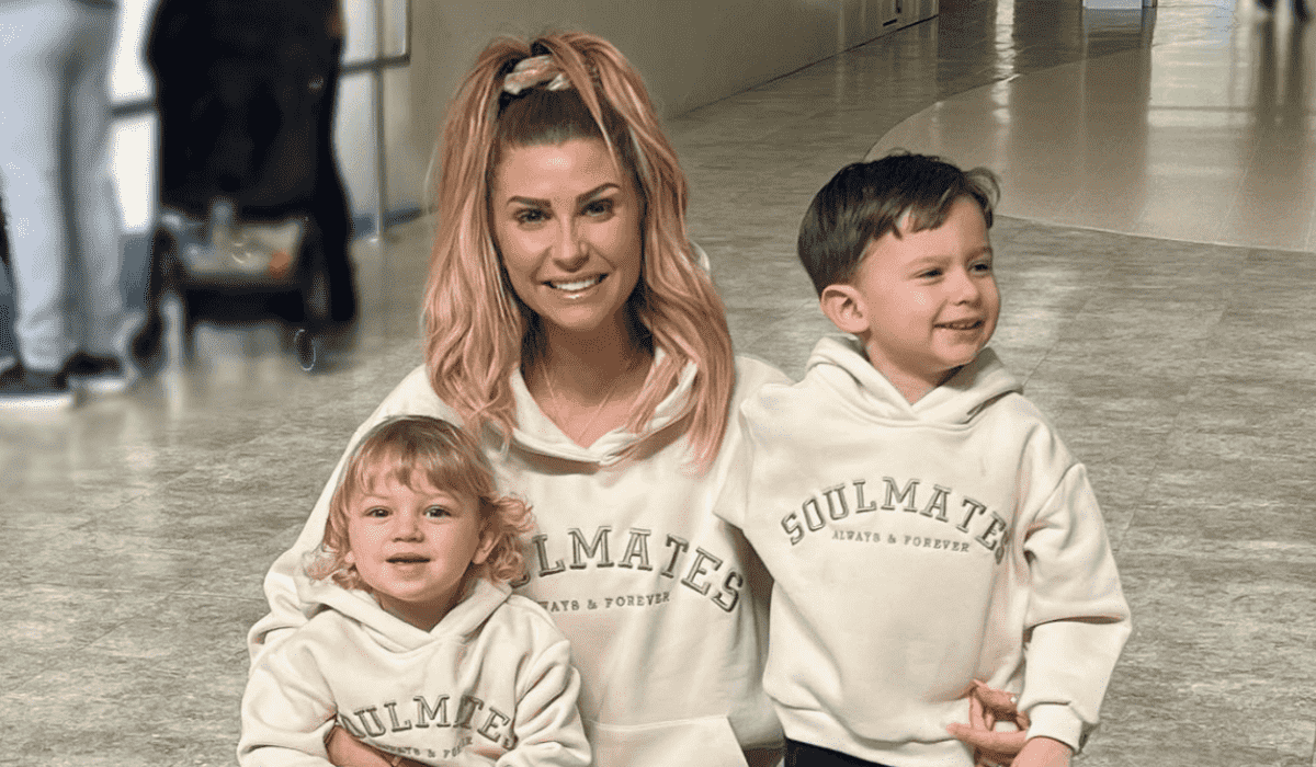 Social media influencer Mrs Hinch with her two sons