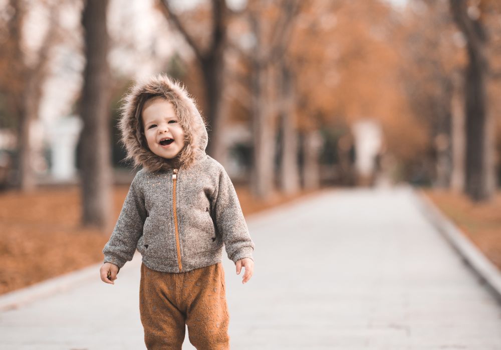 Cute baby boy outside