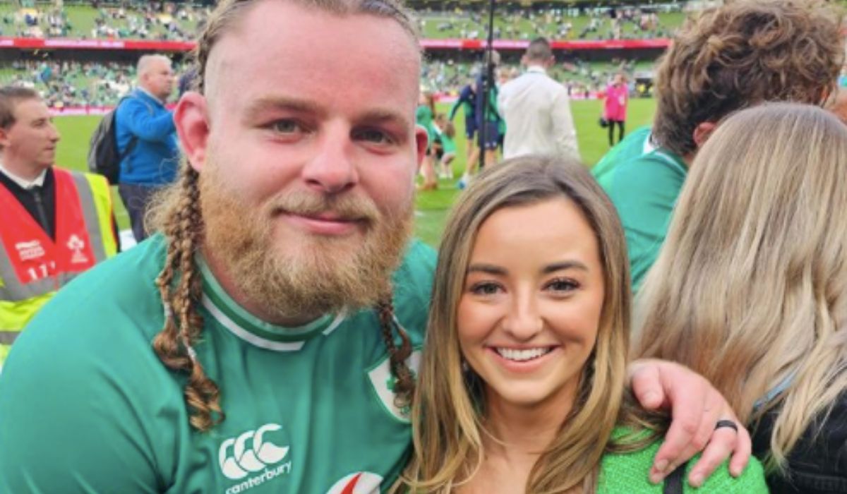 Finlay Bealham and wife Sarah