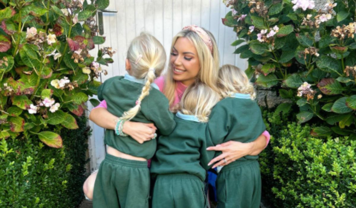 Rosanna Davison hugs her three children