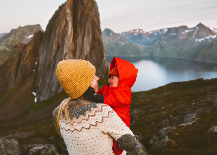 Norwegian baby and mum hiking in mountains, global baby names have tended to traditionally have been region specific.