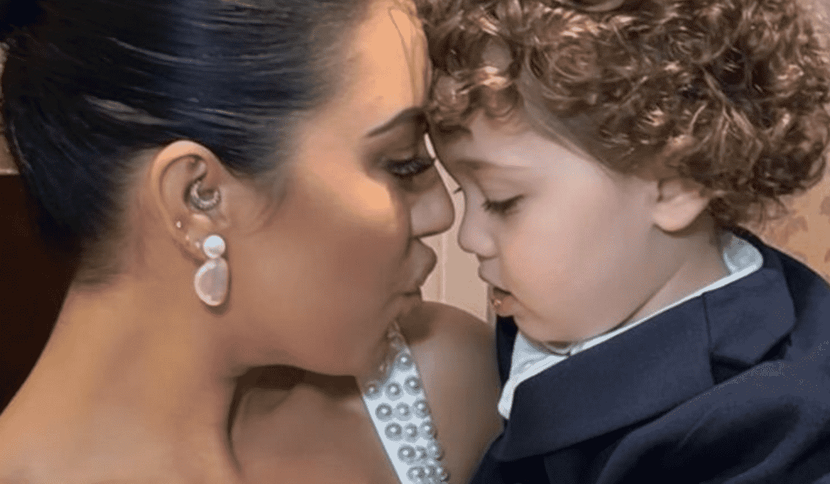 Lottie Ryan with her son.