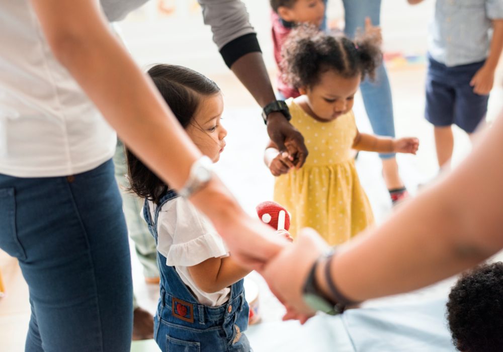 Children playing in a circle