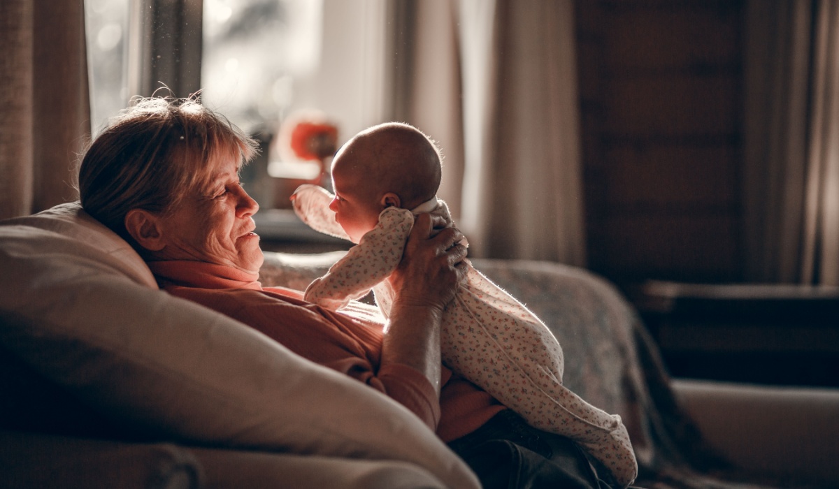 Grandmother with infant grandchild