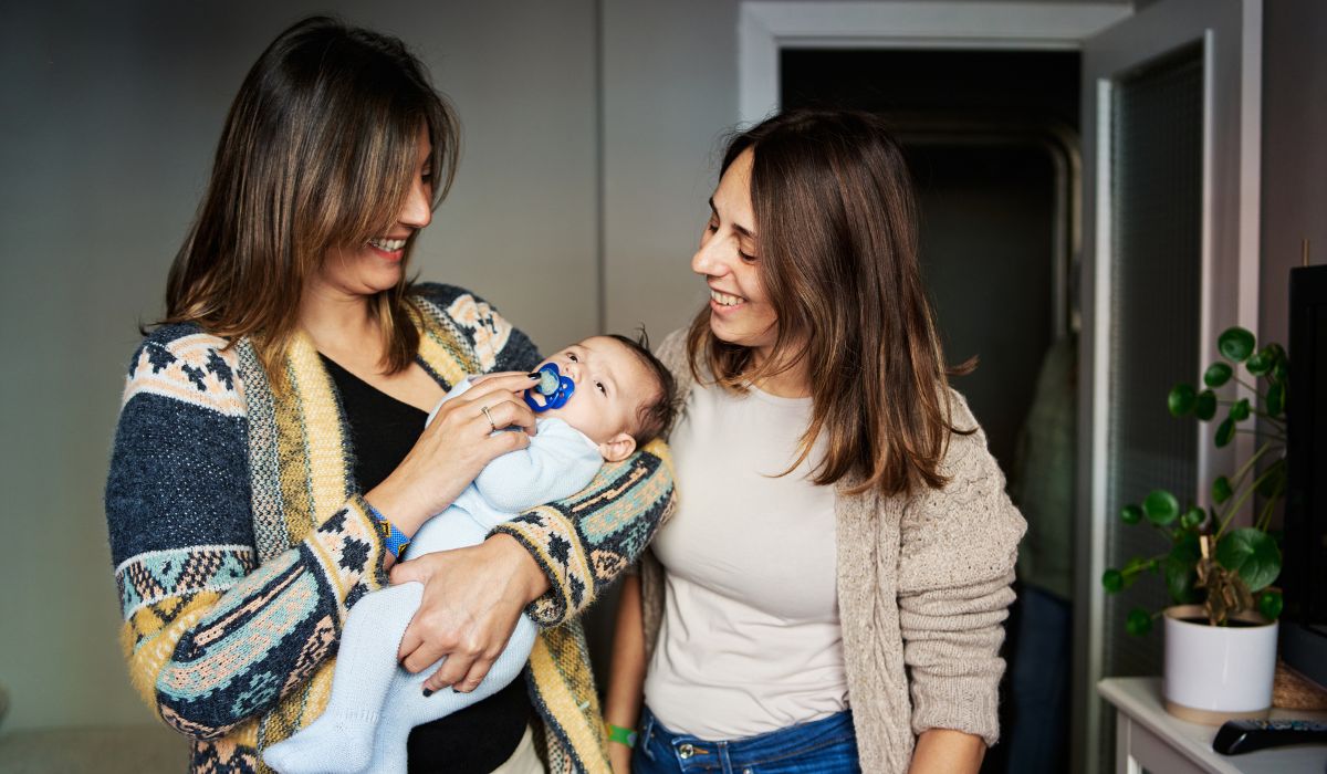 woman meeting mother and baby