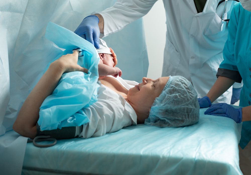 Woman after C section