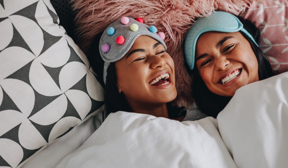 Two girls on a sleepover