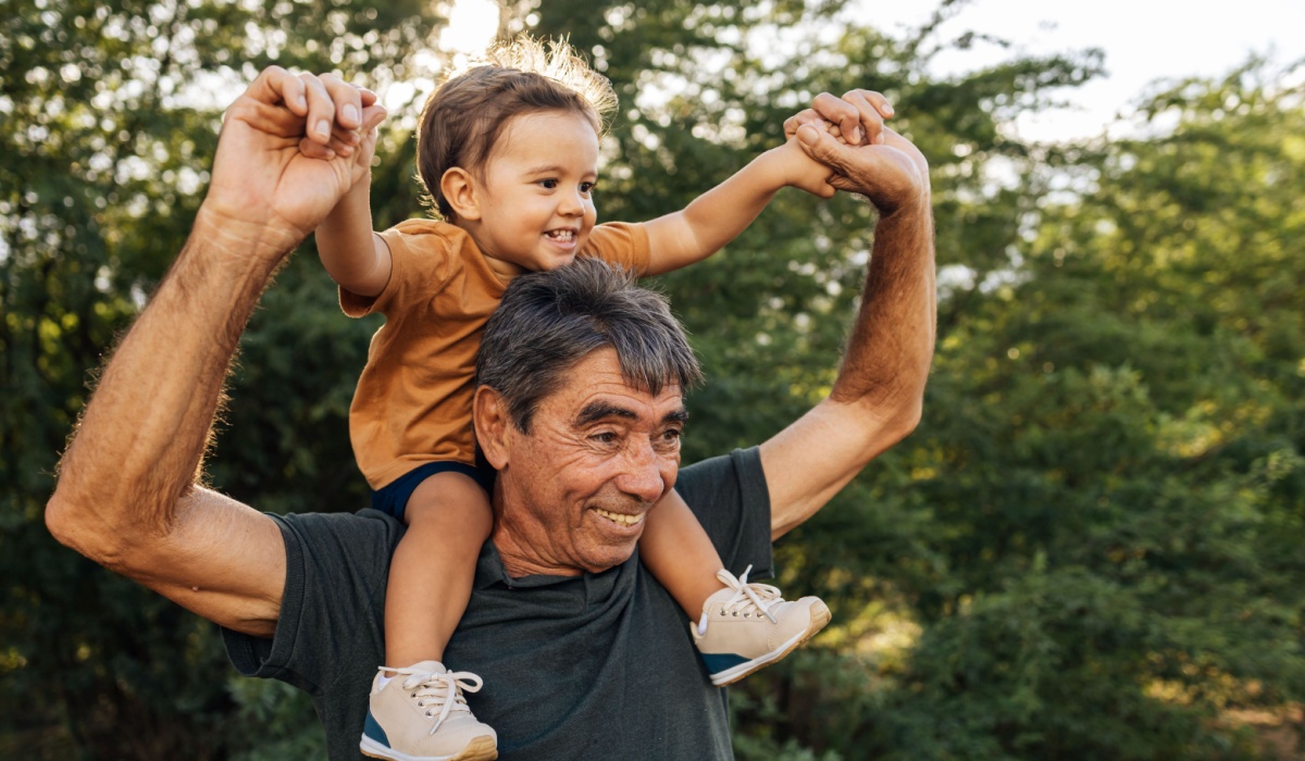 Grandfather with granddaughter