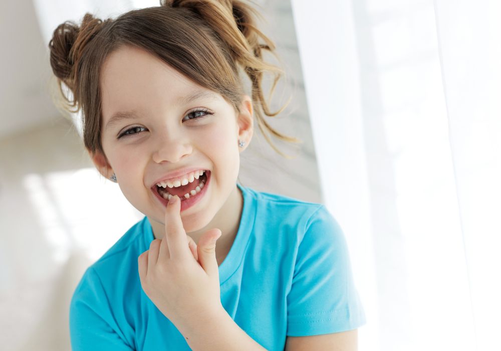 Girl missing tooth