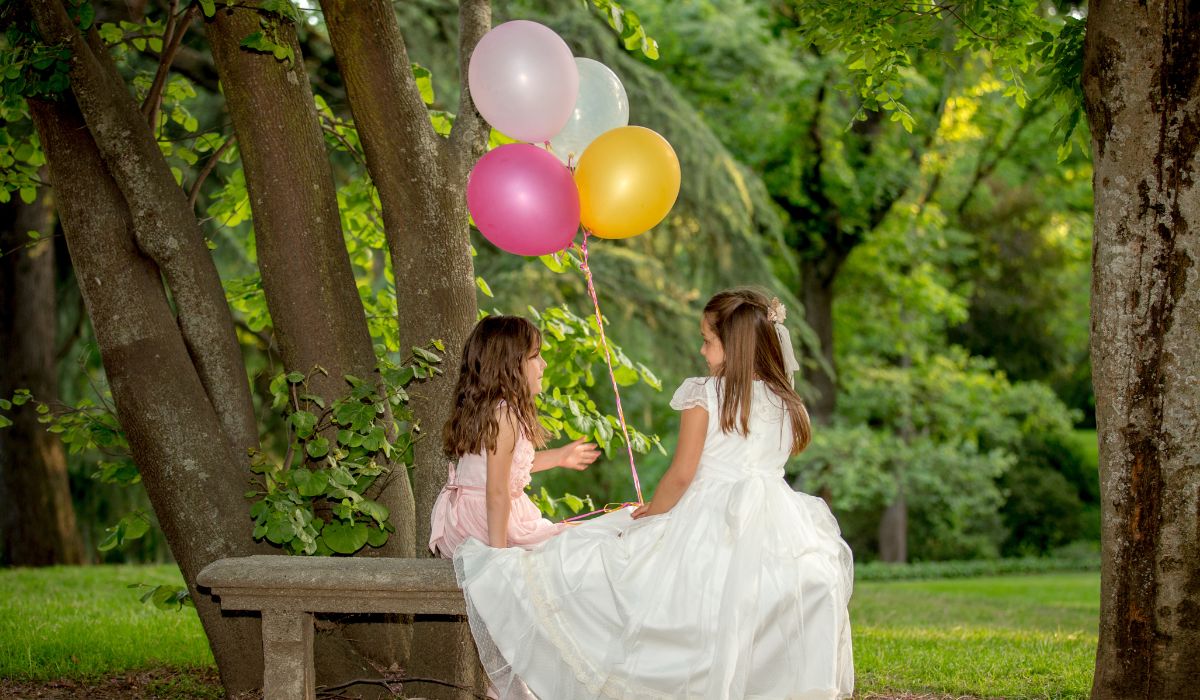 Little girl at Communion party
