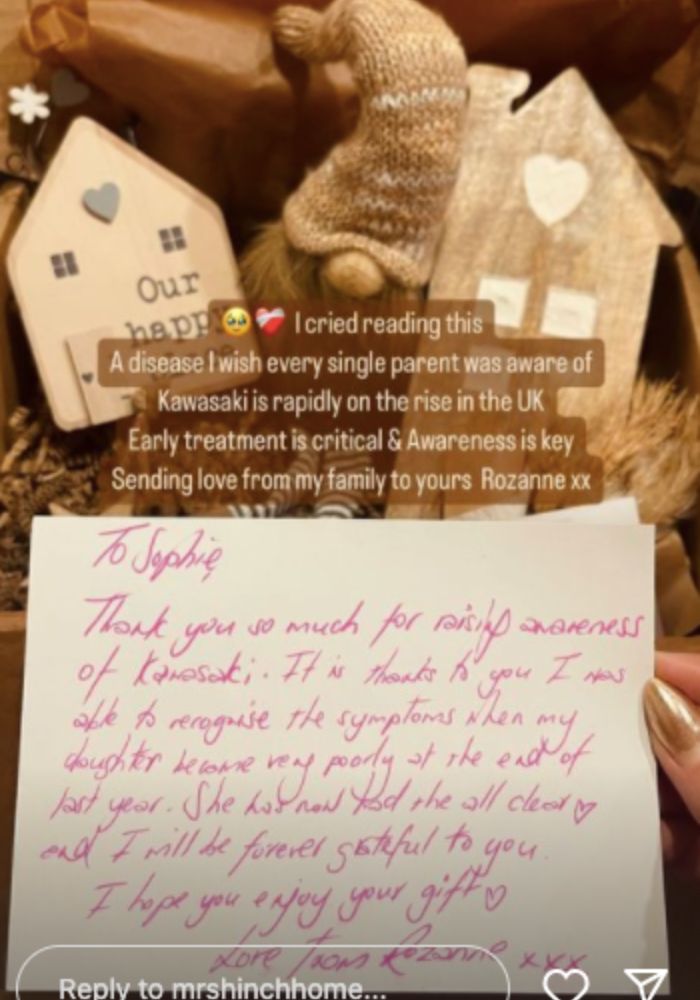 Mrs Hinch note from follower