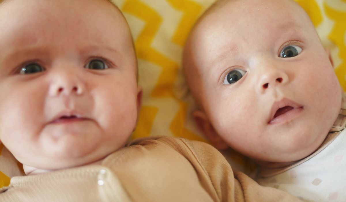 Two twin babies