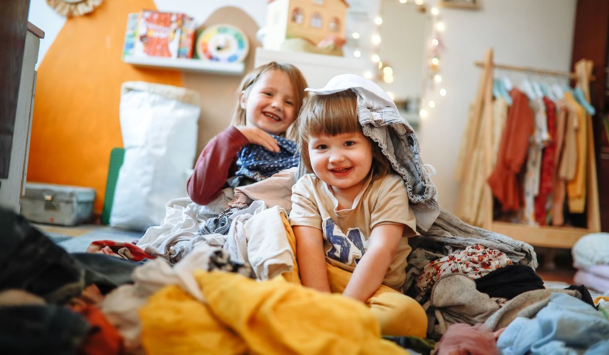 Kids in messy house
