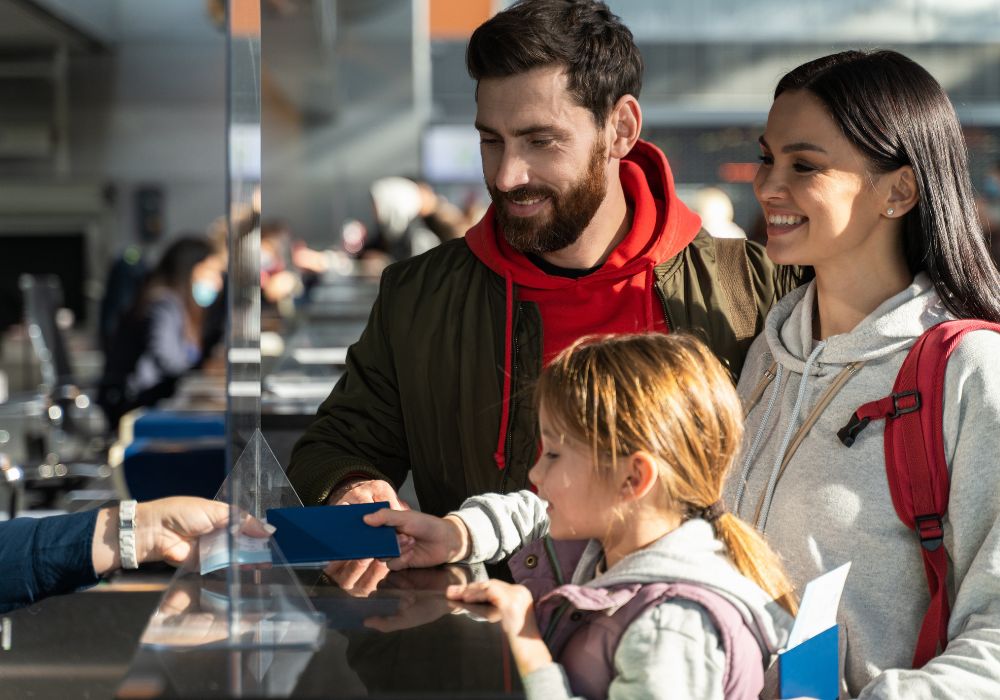 Family at airport