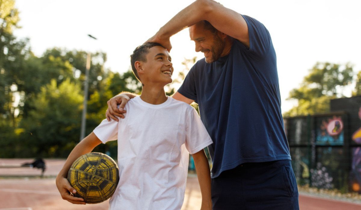 Father and teen son
