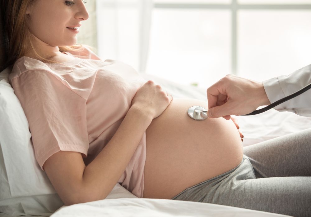 Pregnant woman at checkup