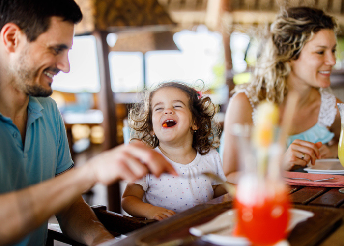 Family at a resort on holiday
