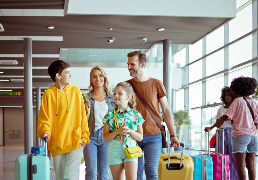 Family at the airport