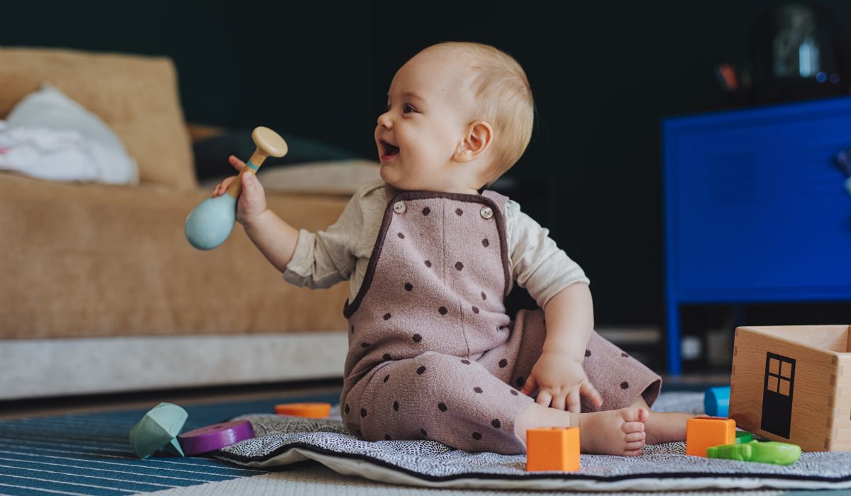 Baby playing with toys
