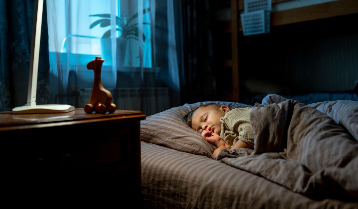 Child sleeping in bed