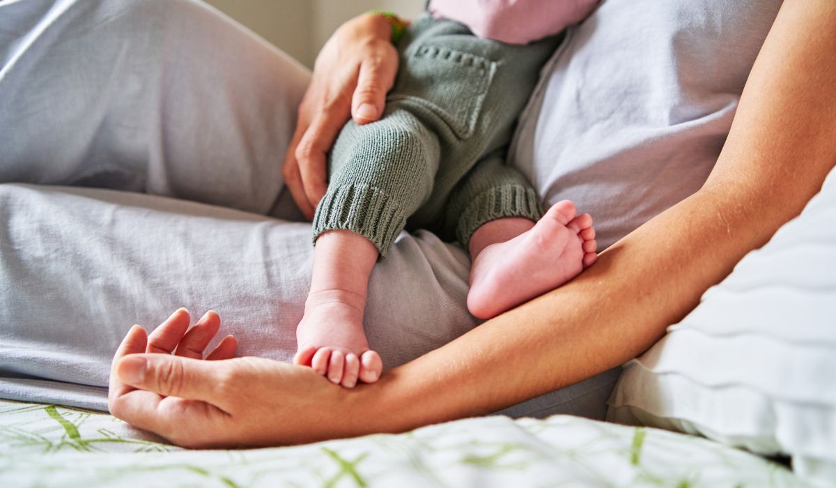 Mother breastfeeding baby