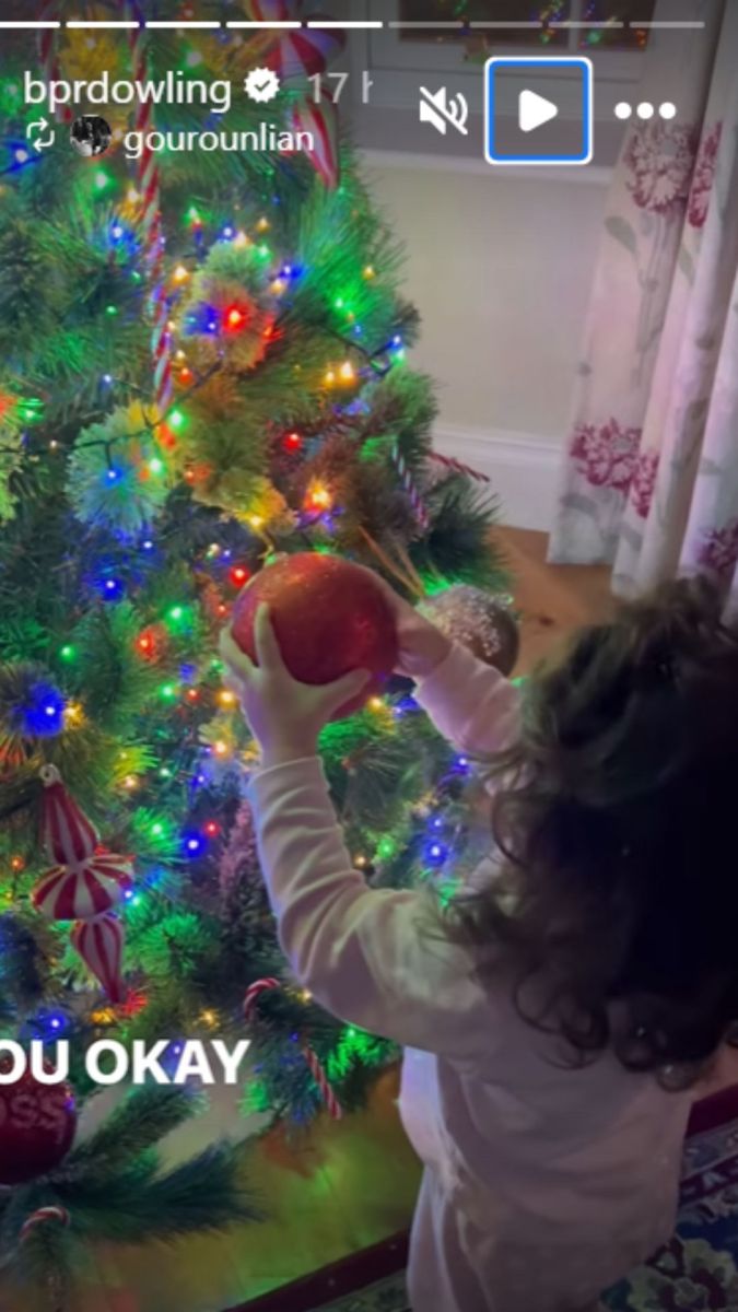 Blake decorating the Christmas tree