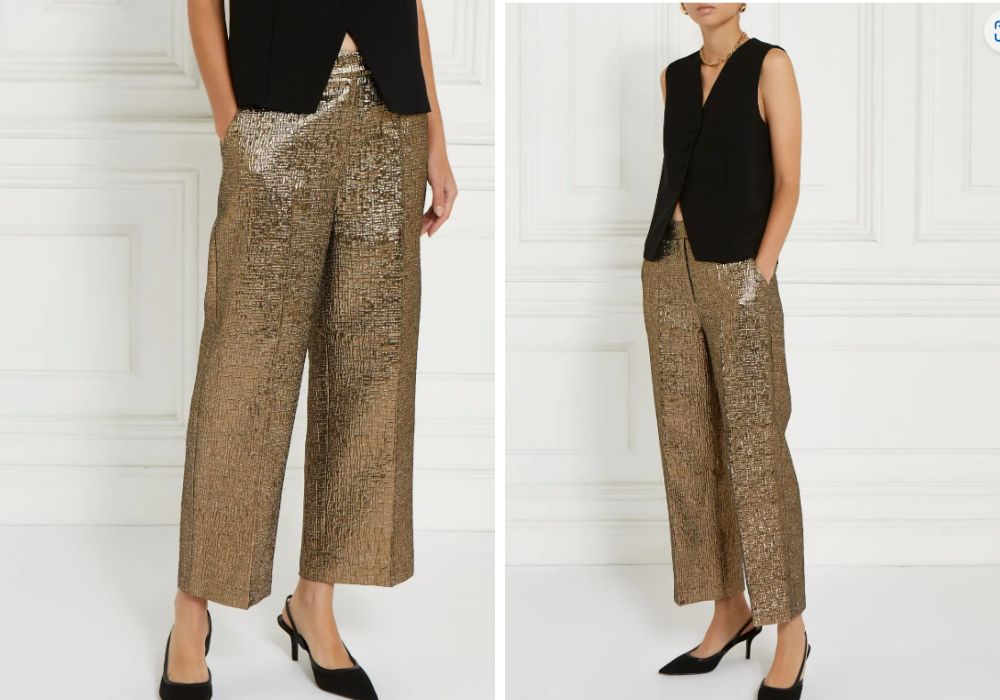 Dunnes Stores gold trousers