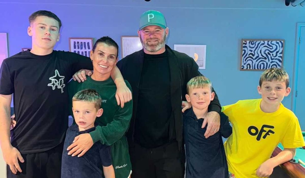 Coleen Rooney, her husband Wayne Rooney and their four children