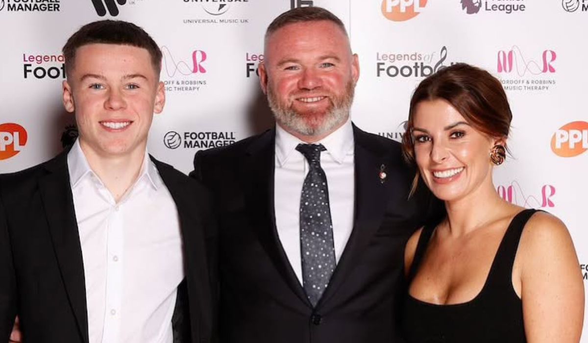 Coleen and Wayne Rooney and their son Kai